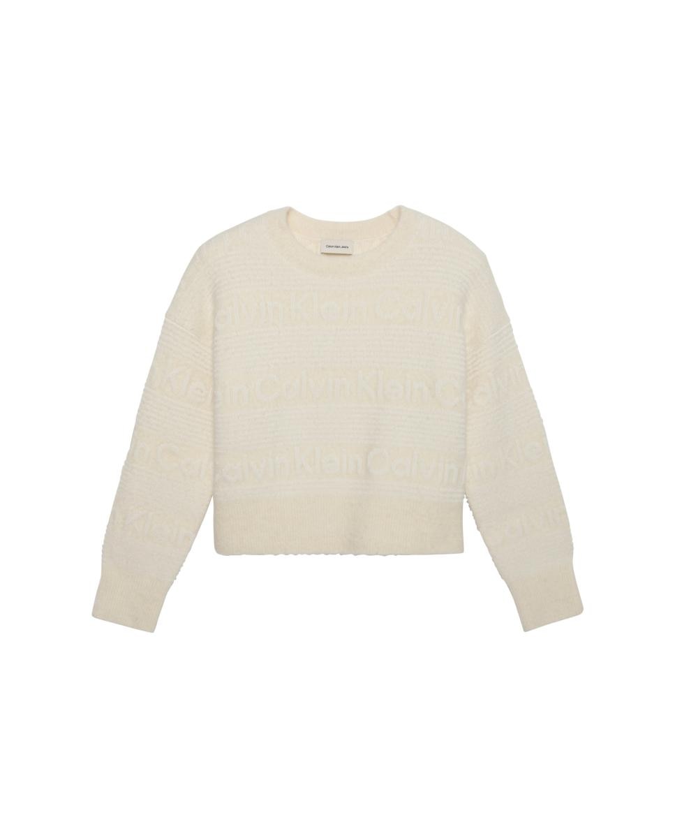 Jersey de mujer a rayas - Calvin Klein Jeans - Crema Crema-5