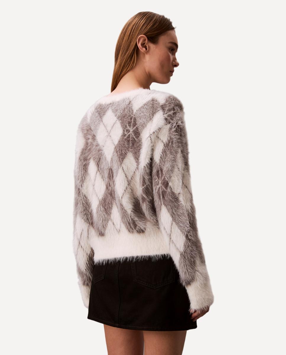 Cardigan de Losangos Cru-5