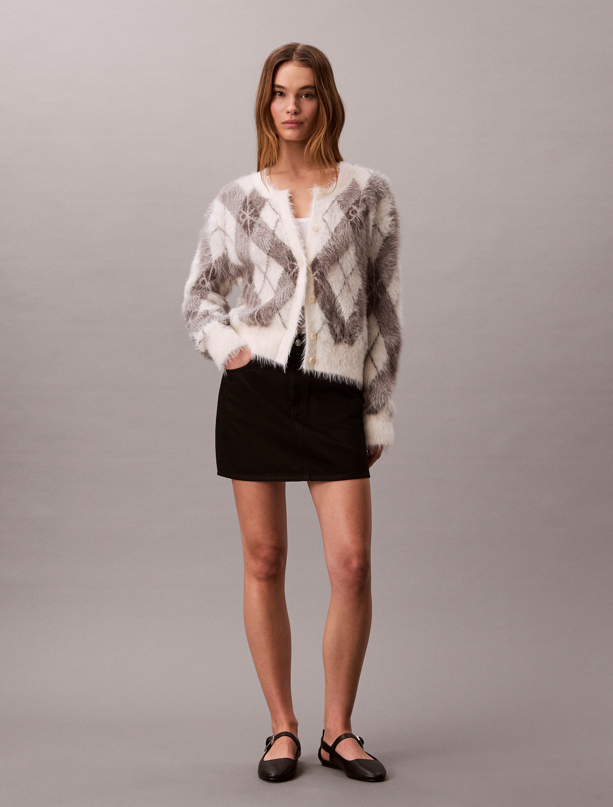 Cardigan de Losangos Cru-7