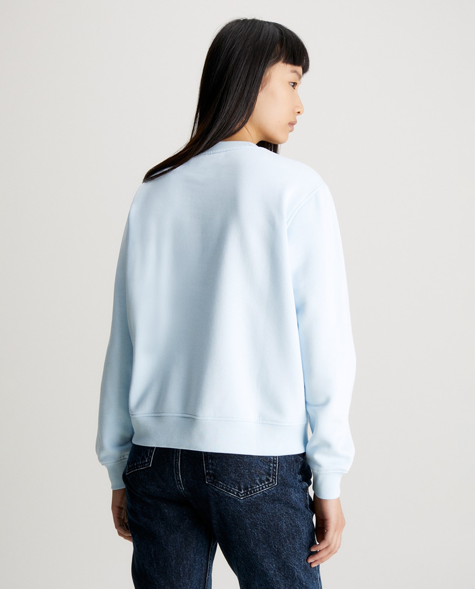Sweatshirt em Felpa de Algodão Azul-claro-2