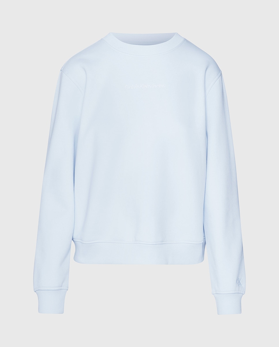 Sweatshirt em Felpa de Algodão Azul-claro-3