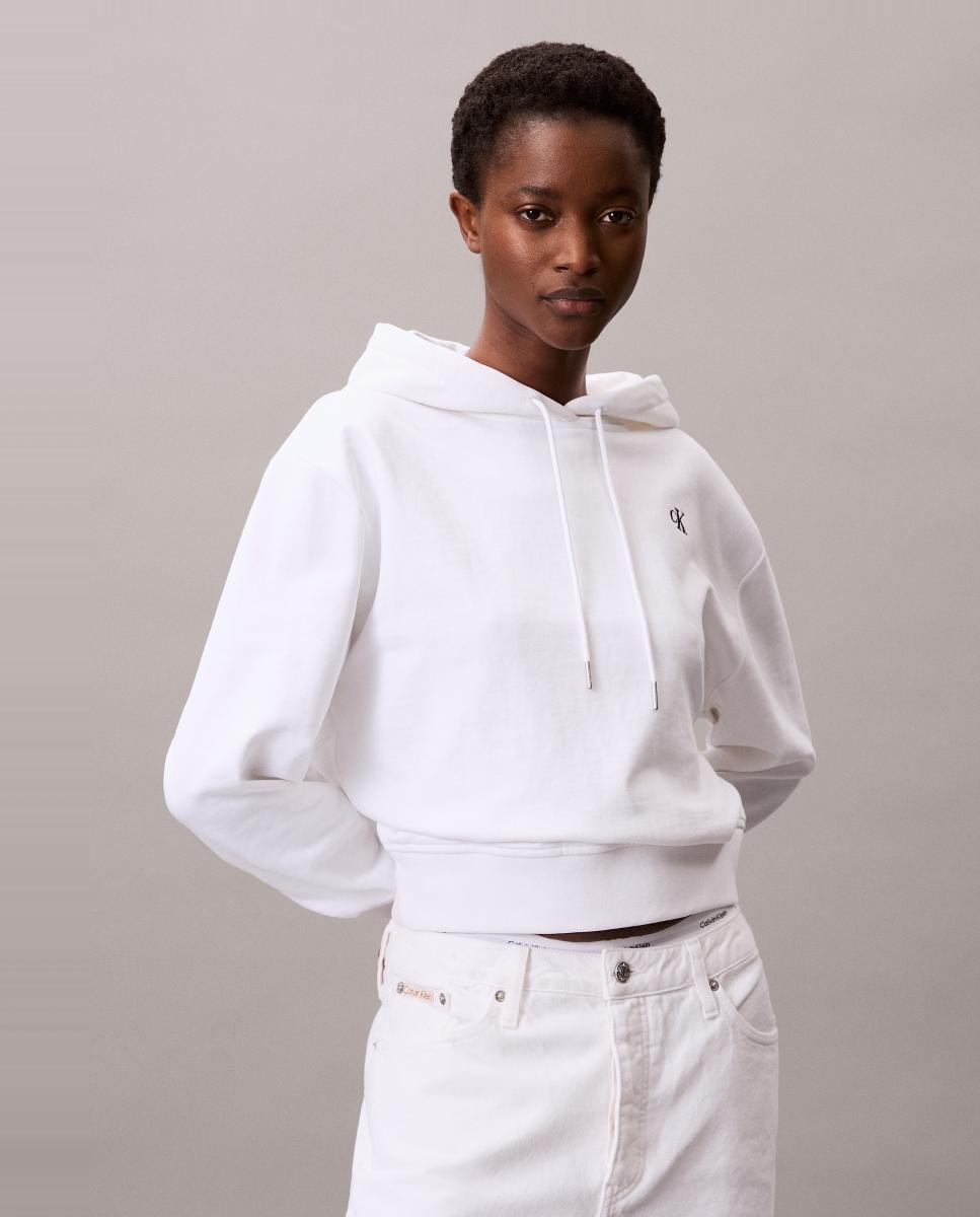 Sweatshirt com Capuz Branco-1