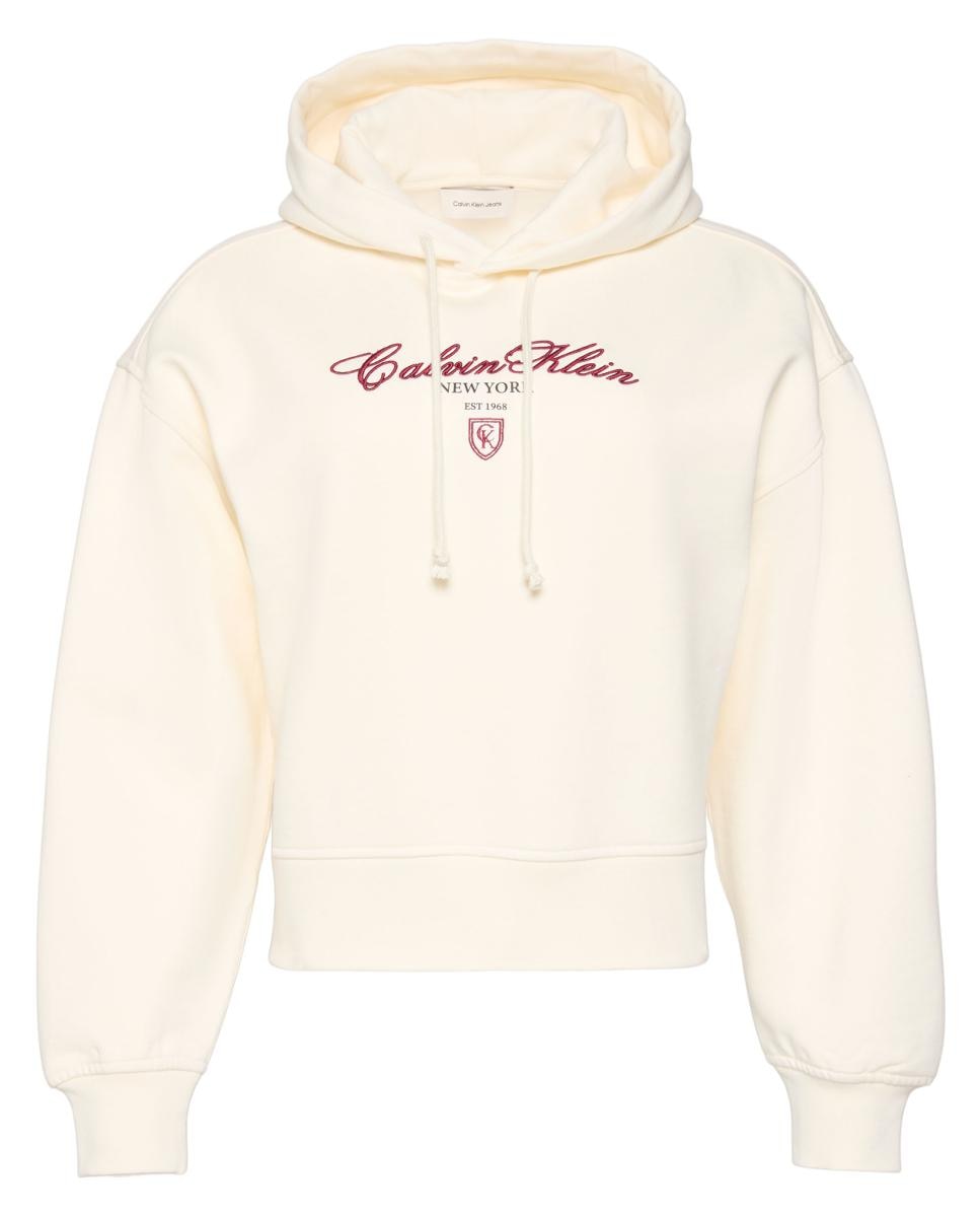 Sweatshirt Curta com Capuz Creme-6