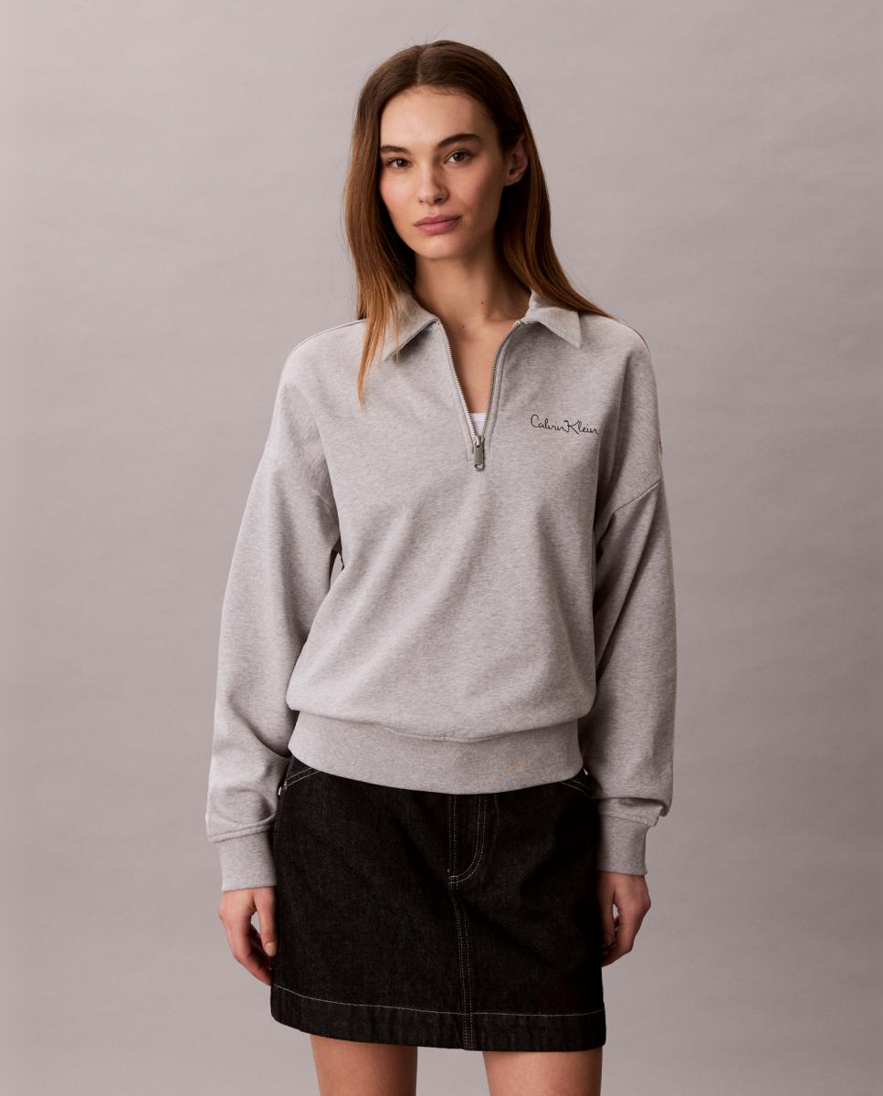 Calvin Klein Jeans - Sudadera Mujer Media Cremallera.