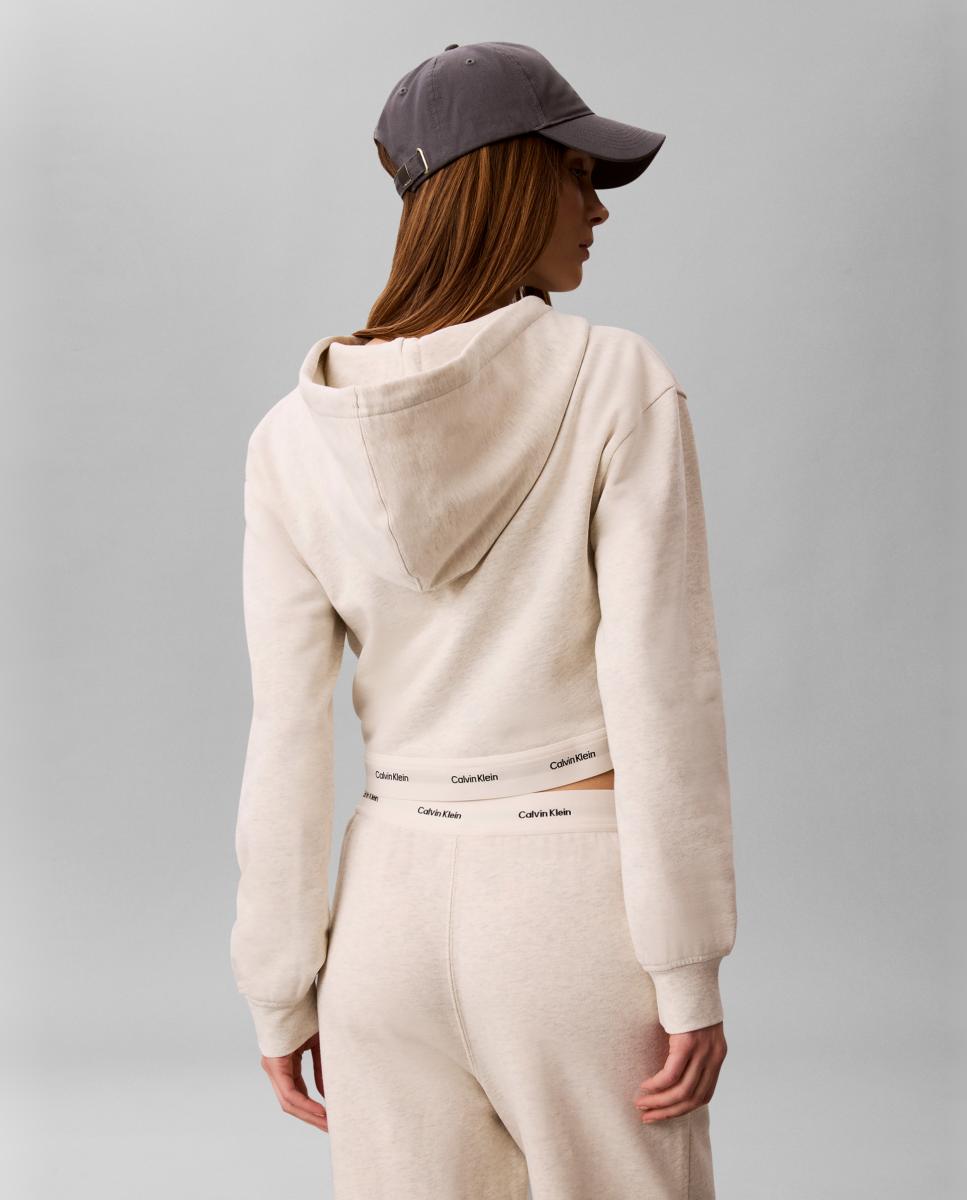 Sweatshirt com Fecho de Correr Cru-2