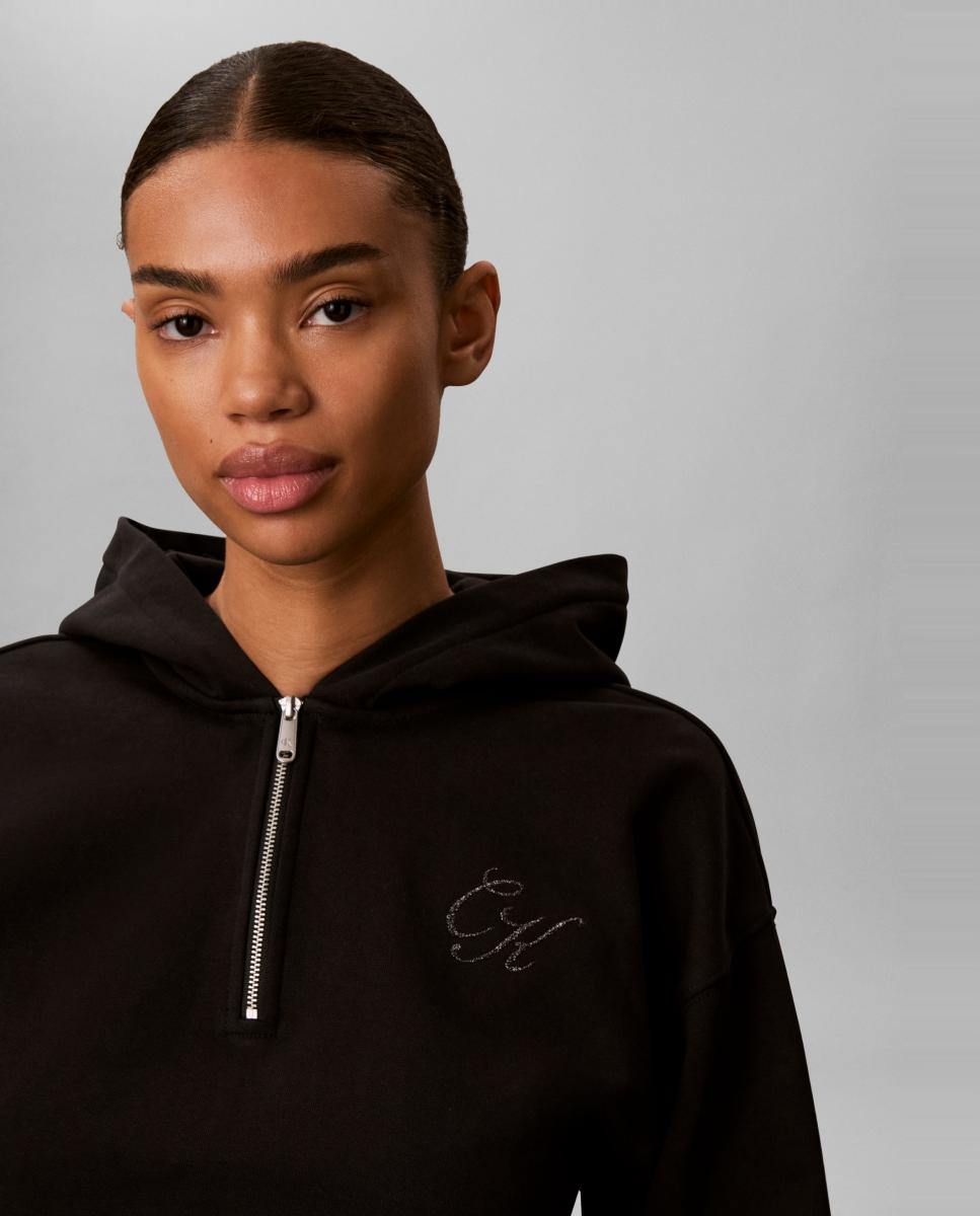 Sudadera de mujer half zip - Calvin Klein Jeans - Negro Negro-3