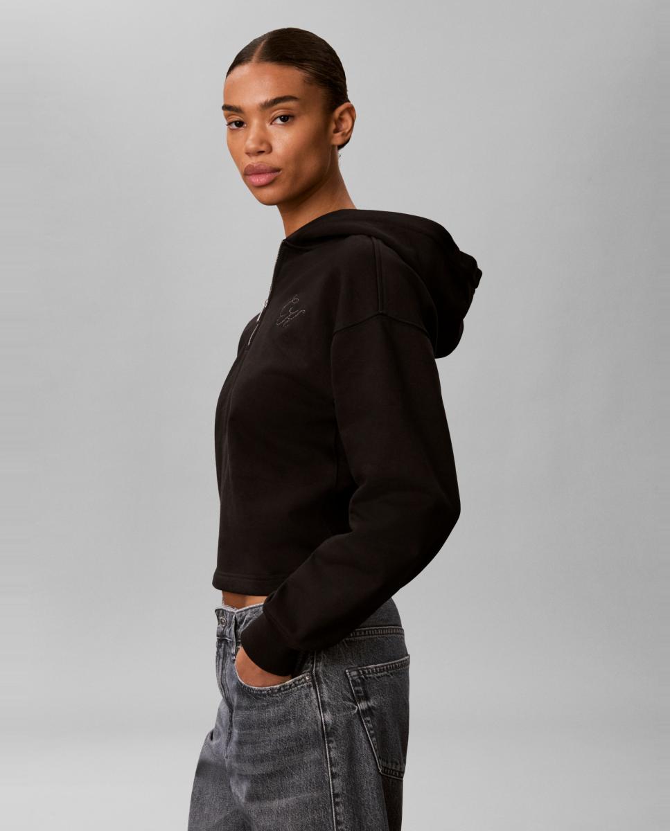 Sudadera de mujer half zip - Calvin Klein Jeans - Negro Negro-4