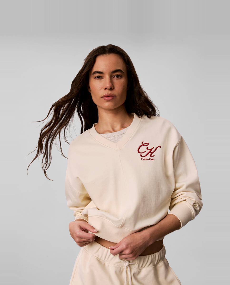 Imagem 0 de Sweatshirt com Decote em Bico
