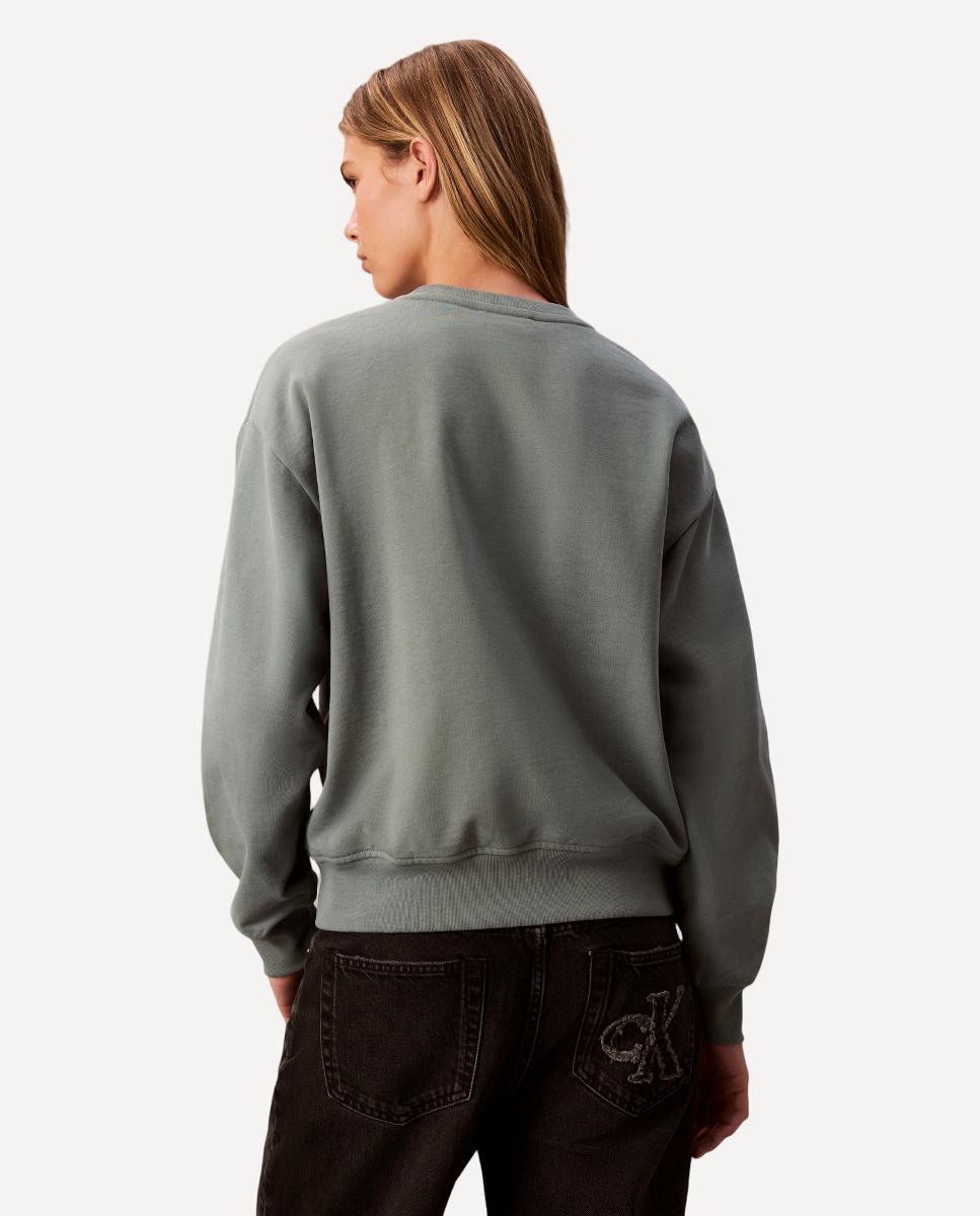 Sweatshirt com Logótipo Bordado Verde Água-3
