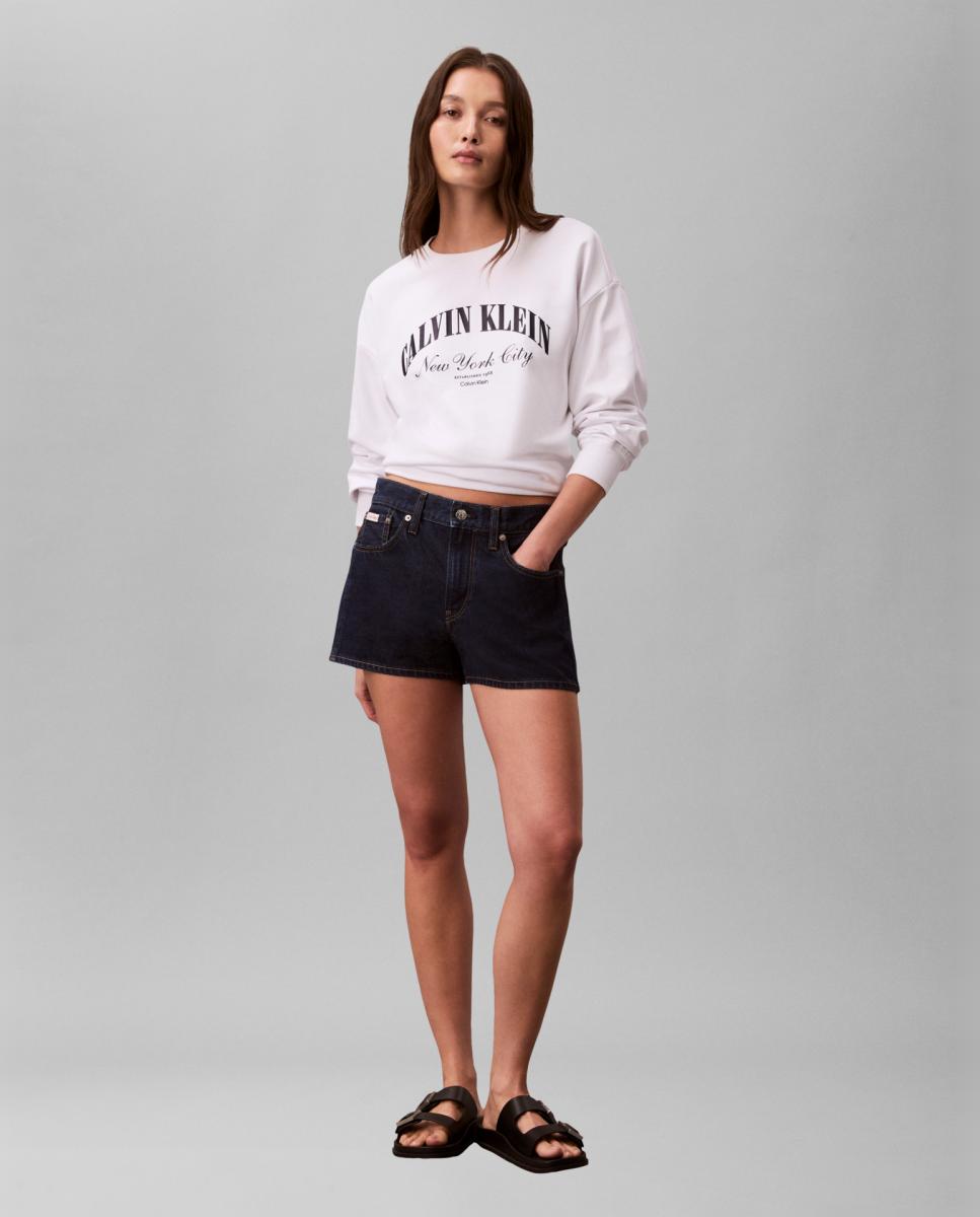 Sweatshirt com Desenho Varsity Branco-4