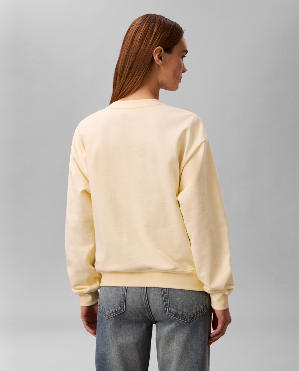 Sweatshirt com Desenho Varsity Amarelo-2