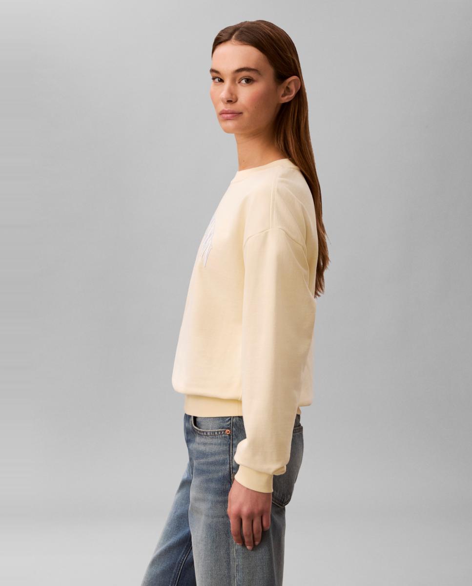 Sweatshirt com Desenho Varsity Amarelo-3