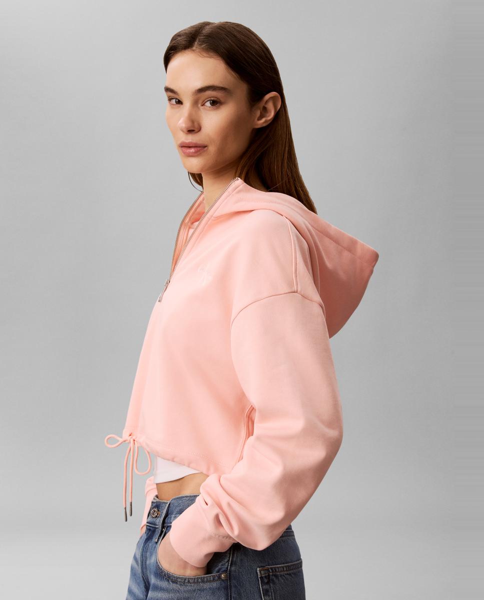 Sweatshirt Curta com Peça Ajustável Rosa-claro-5