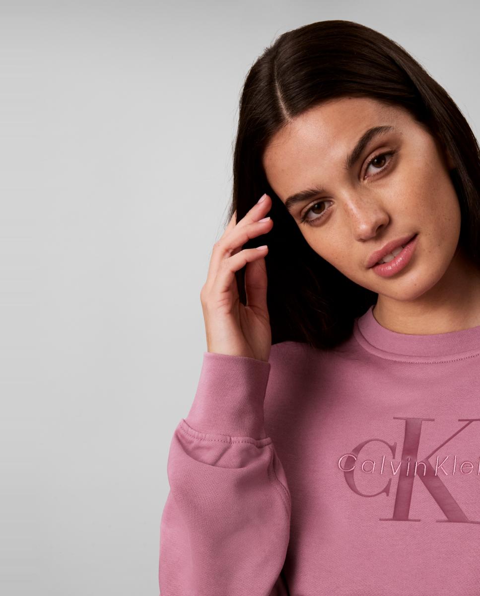Sudadera de mujer monologo - Calvin Klein Jeans - Morado Morado-4