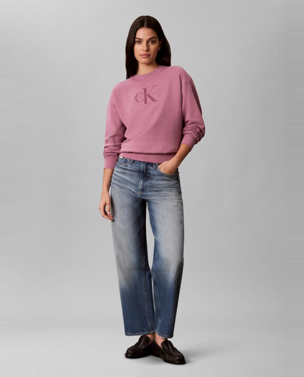 Sudadera de mujer monologo - Calvin Klein Jeans - Morado Morado-6