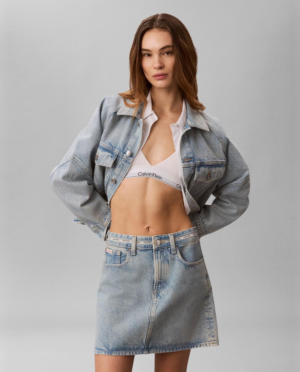 Calvin Klein Jeans - Falda mujer vaquera con logo.