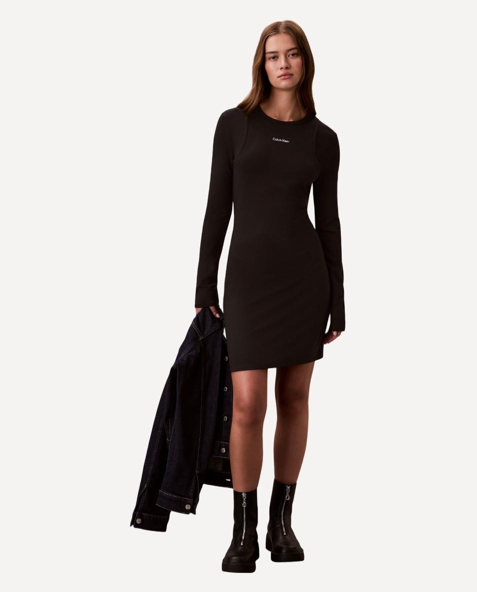 Vestido Mini com Logótipo Preto-1