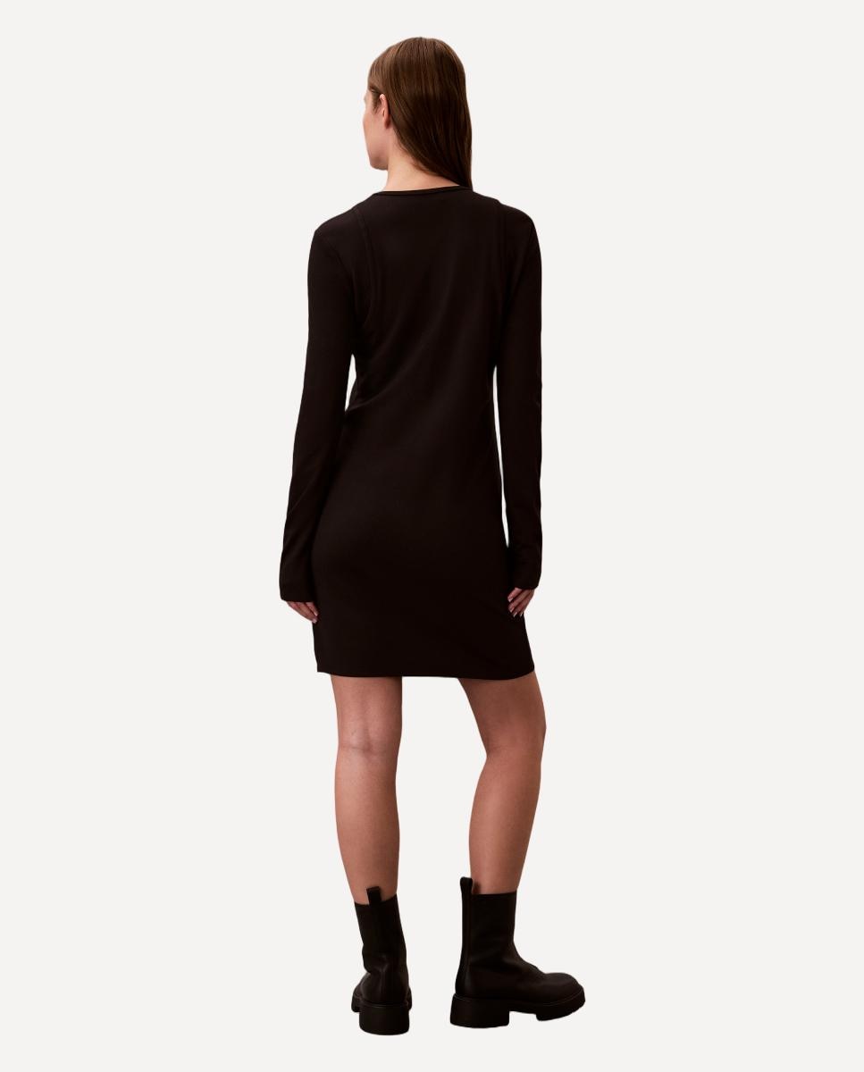Vestido Mini com Logótipo Preto-3