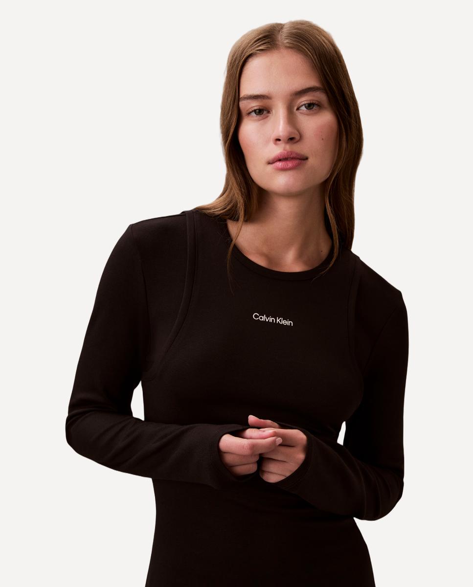 Vestido Mini com Logótipo Preto-4