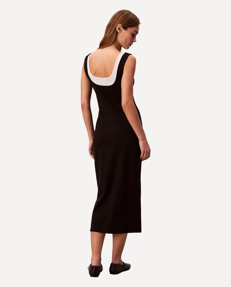 Vestido Midi de Alças Preto-3