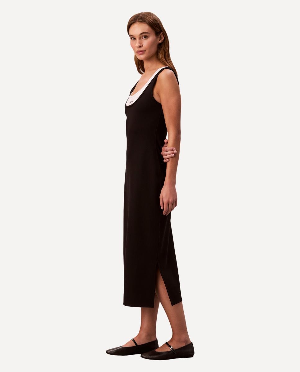 Vestido Midi de Alças Preto-5
