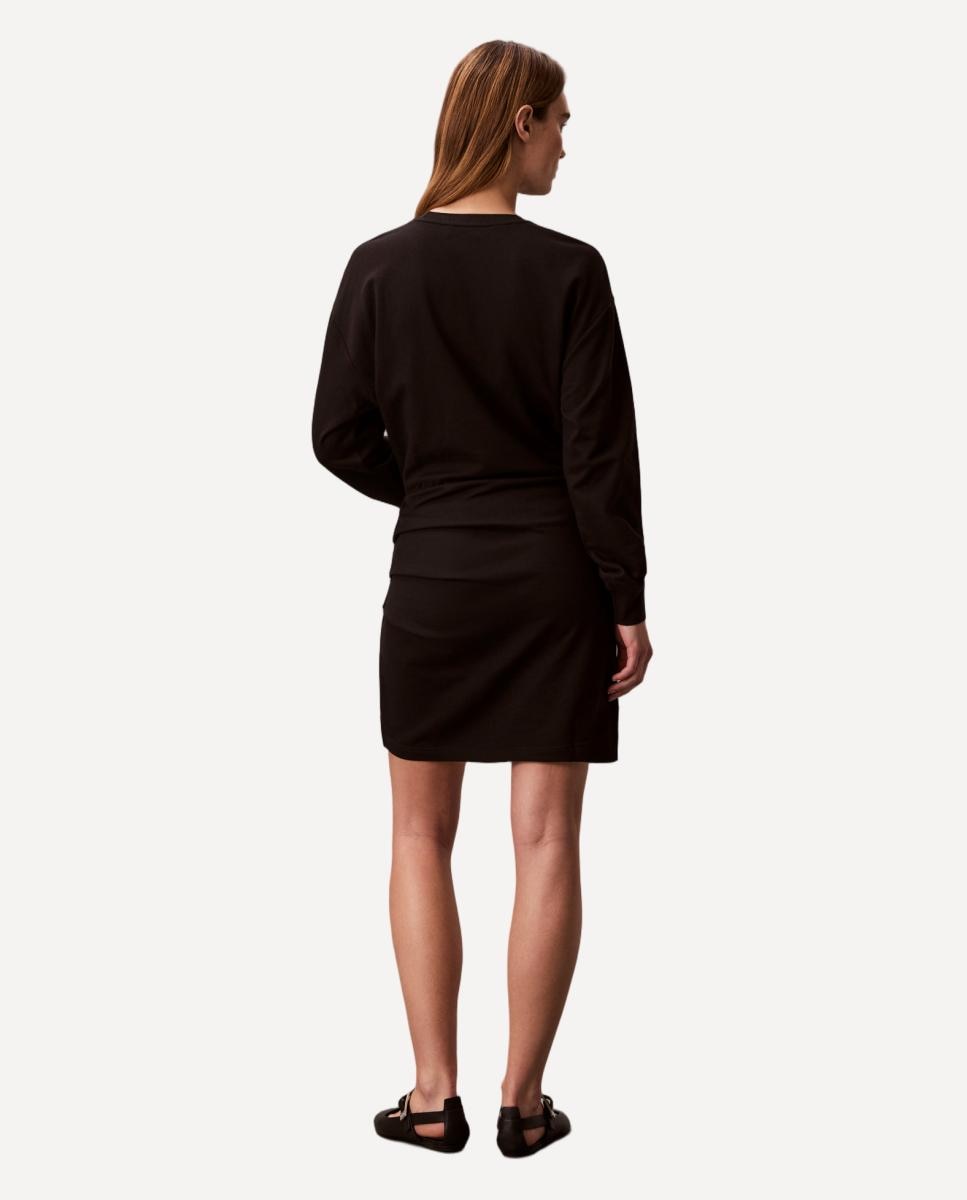 Vestido Tipo Sweatshirt Preto-6