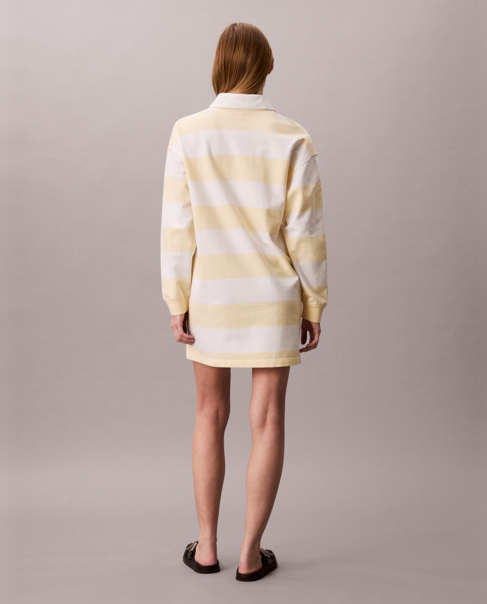 Vestido às Riscas Branco-4