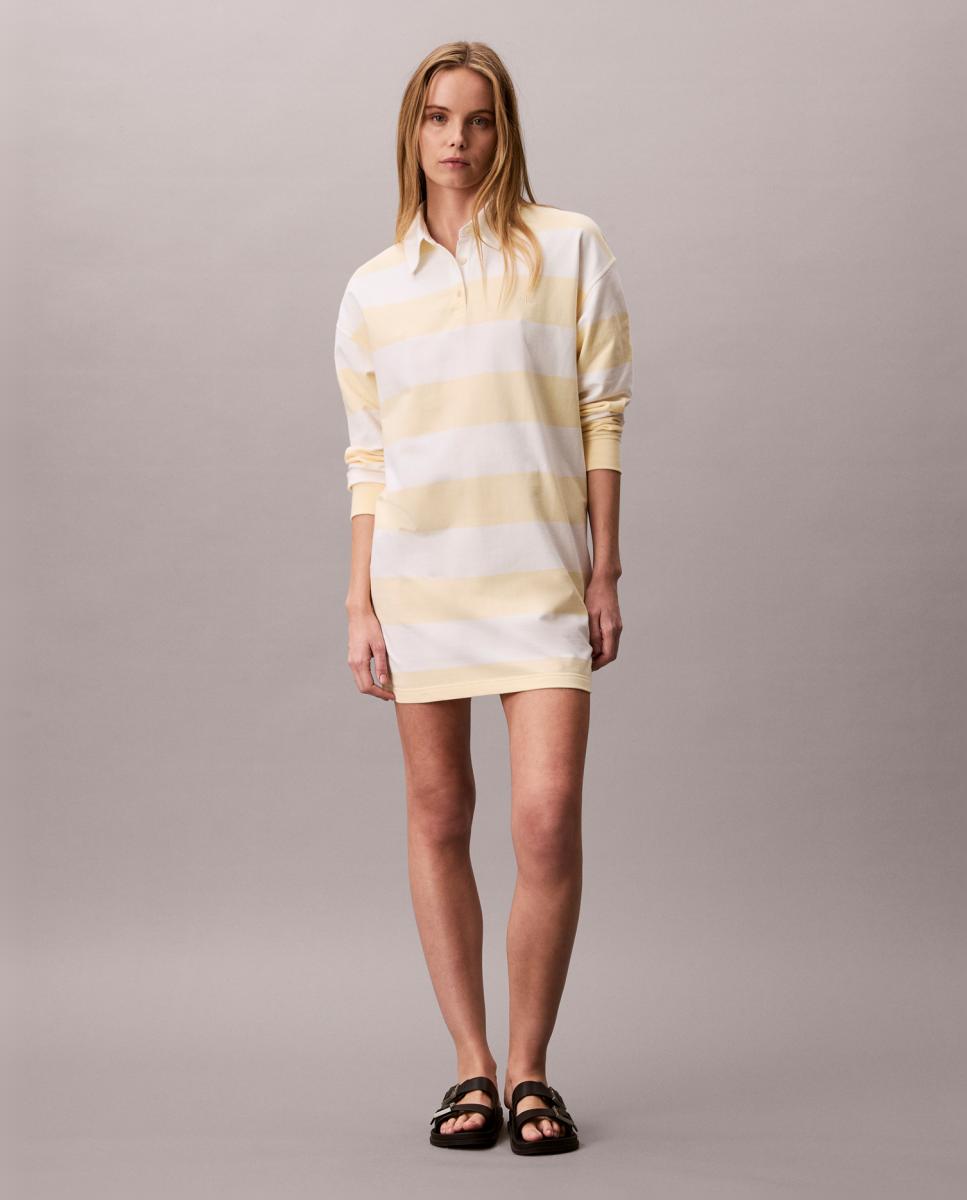 Vestido às Riscas Branco-6