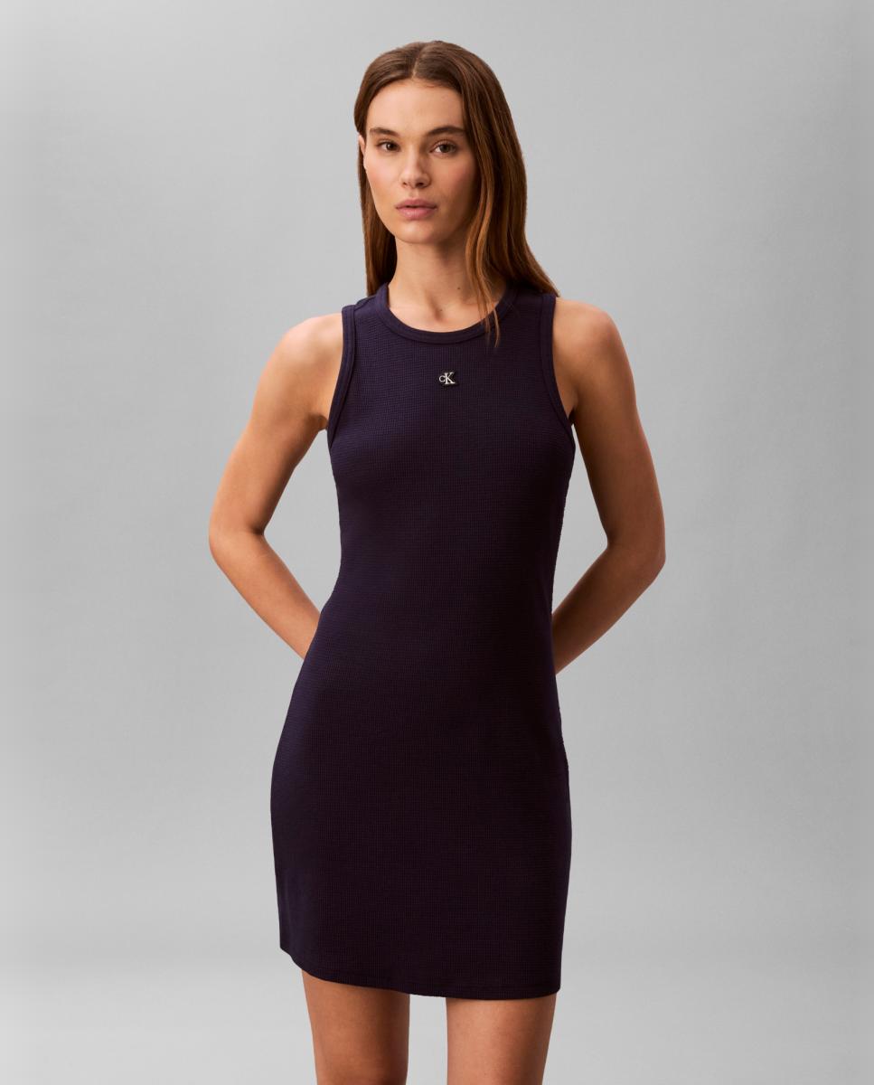 Vestido Curto sem Mangas Azul-marinho-2
