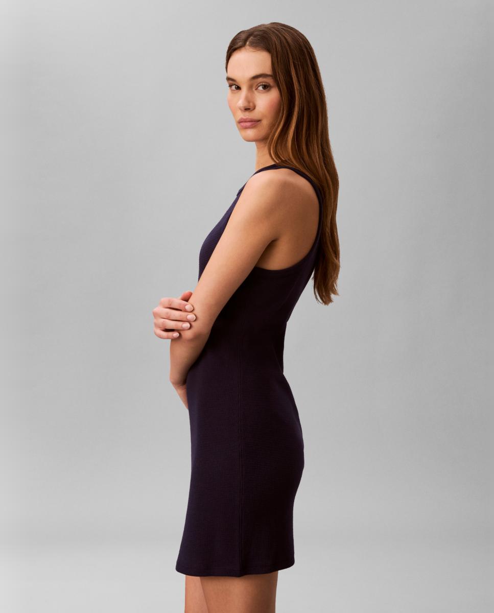Vestido Curto sem Mangas Azul-marinho-4