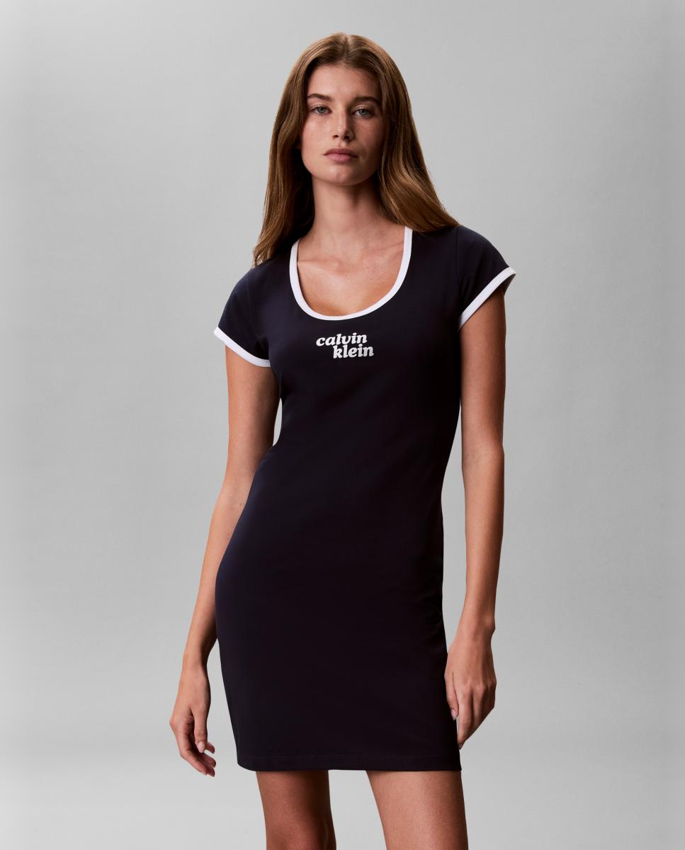Calvin Klein Jeans - Vestido mujer corto con gráfico.