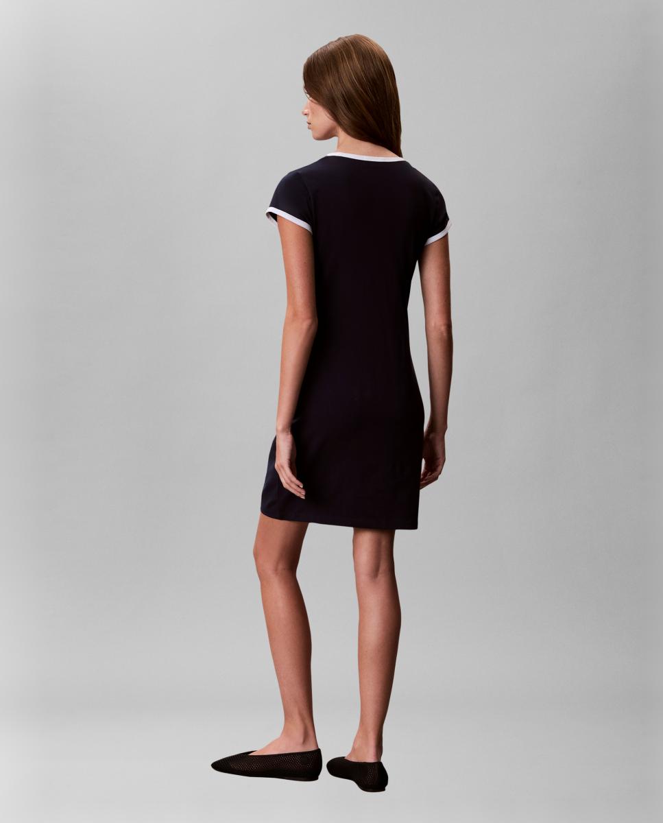 Vestido Curto com Estampado Gráfico Azul-marinho-2