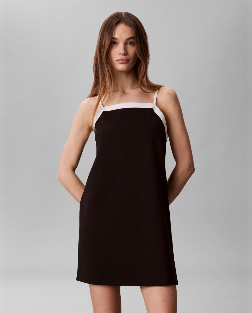 Calvin Klein Jeans - Vestido mujer de tirante fino con logo.