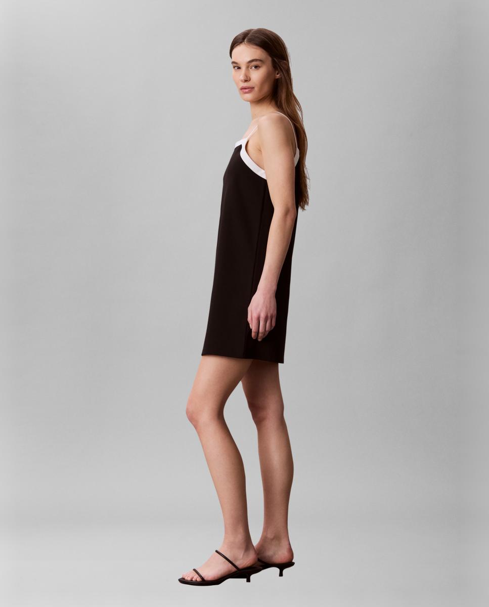 Vestido de Alças Finas com Logótipo Preto-5