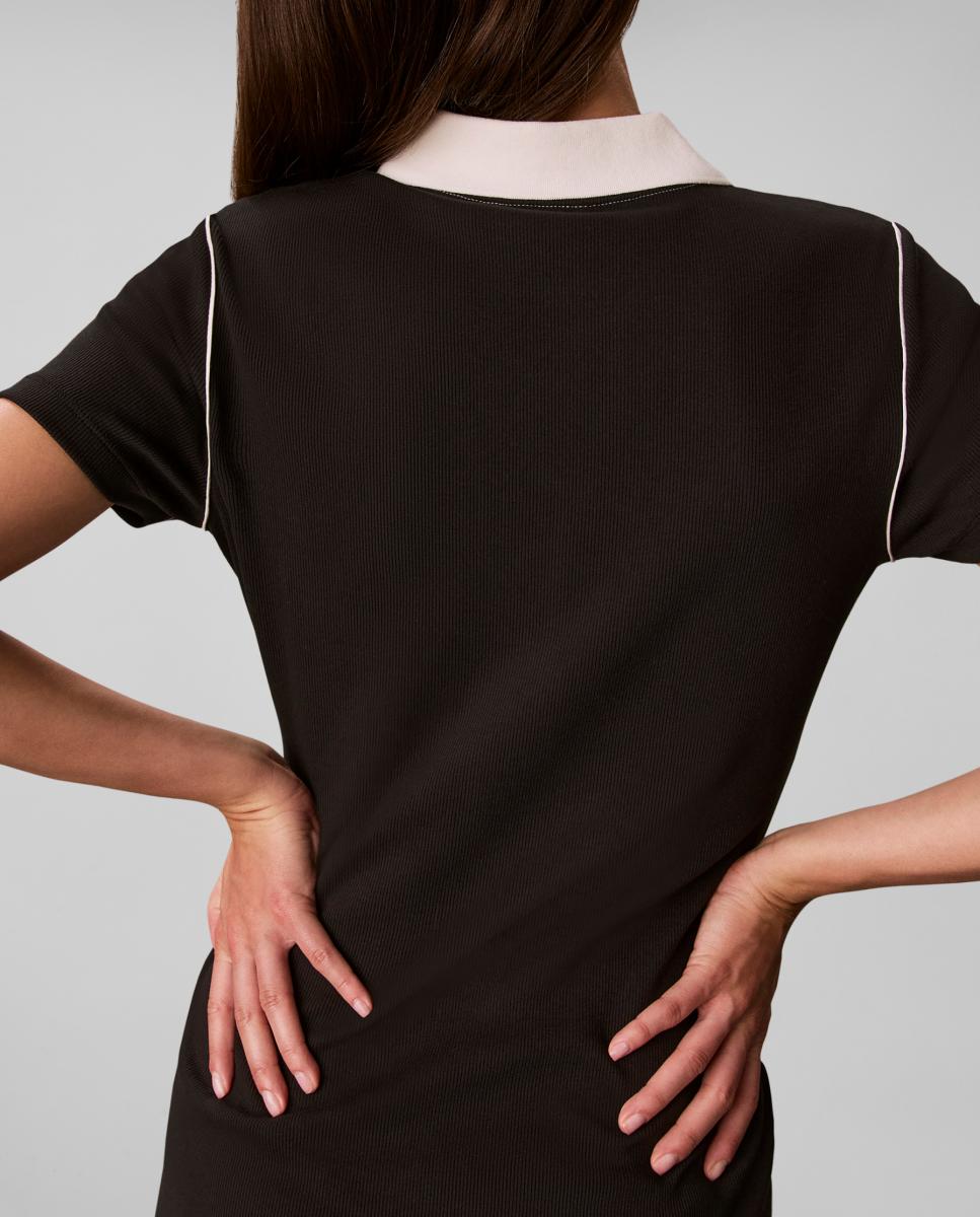Vestido midi de mujer baby rib - Calvin Klein Jeans - Negro Negro-3
