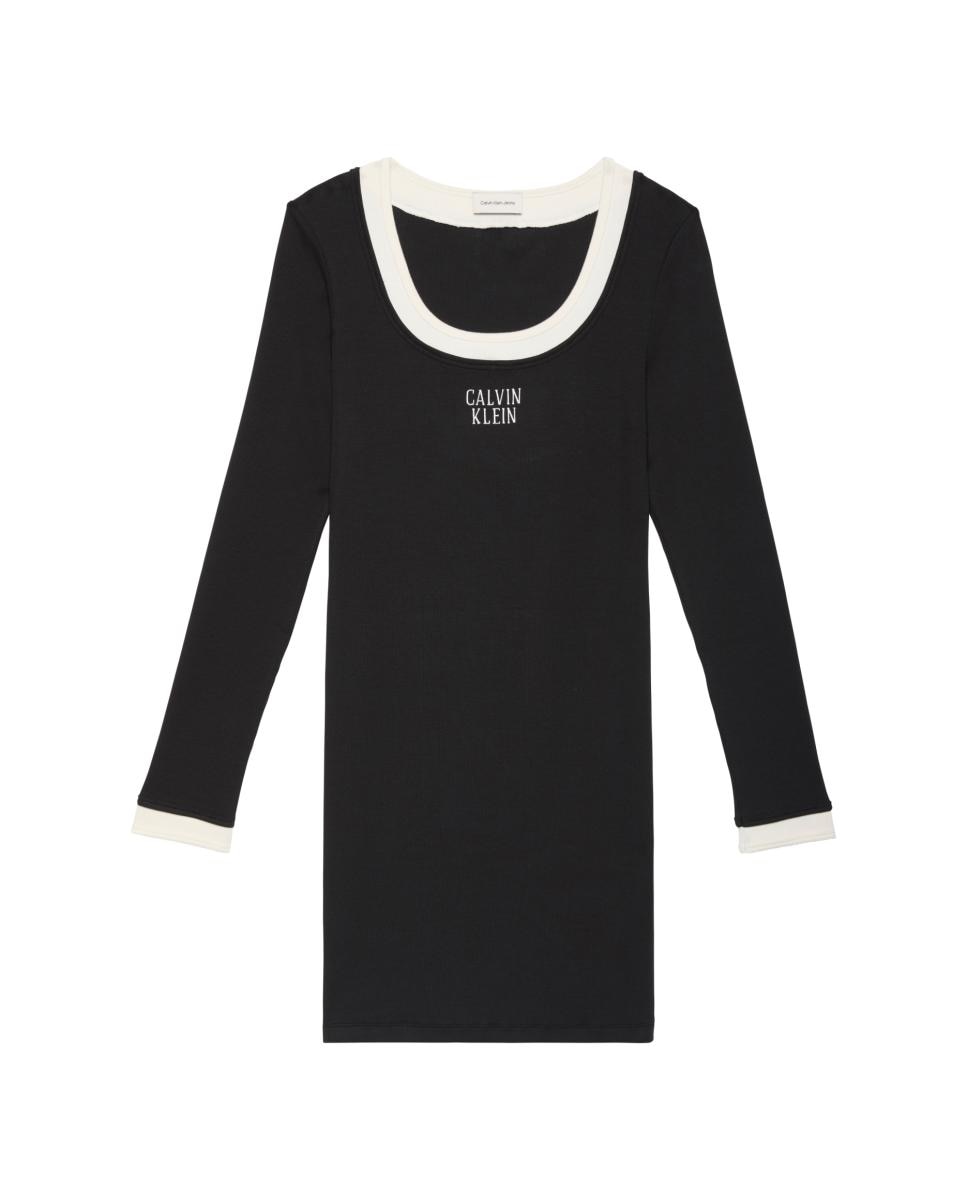 Vestido midi de mujer baby rib - Calvin Klein Jeans - Negro Negro-6
