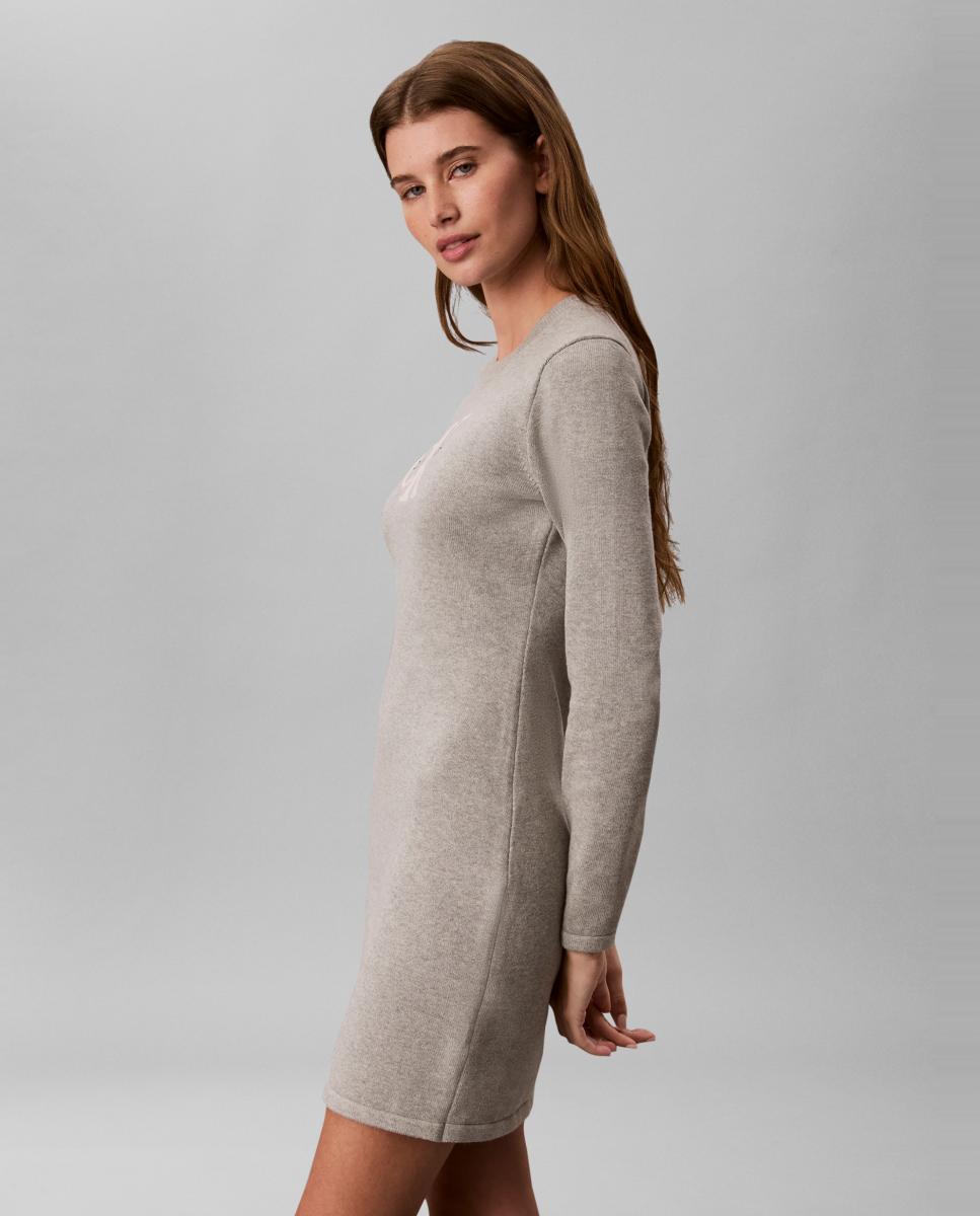 Vestido Mini com Logótipo Cinzento-claro-5