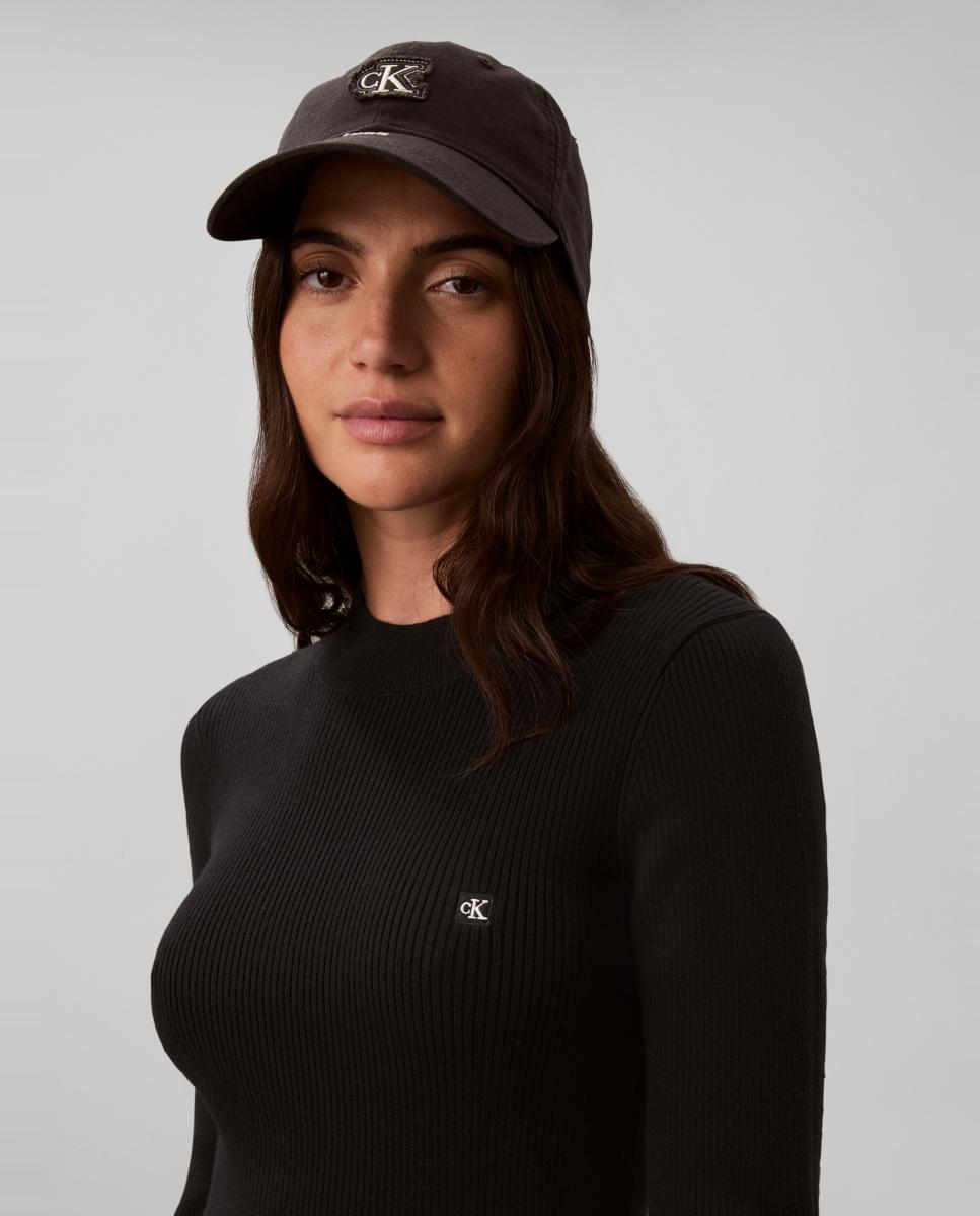 Vestido mini de mujer canalé - Calvin Klein Jeans - Negro Negro-4