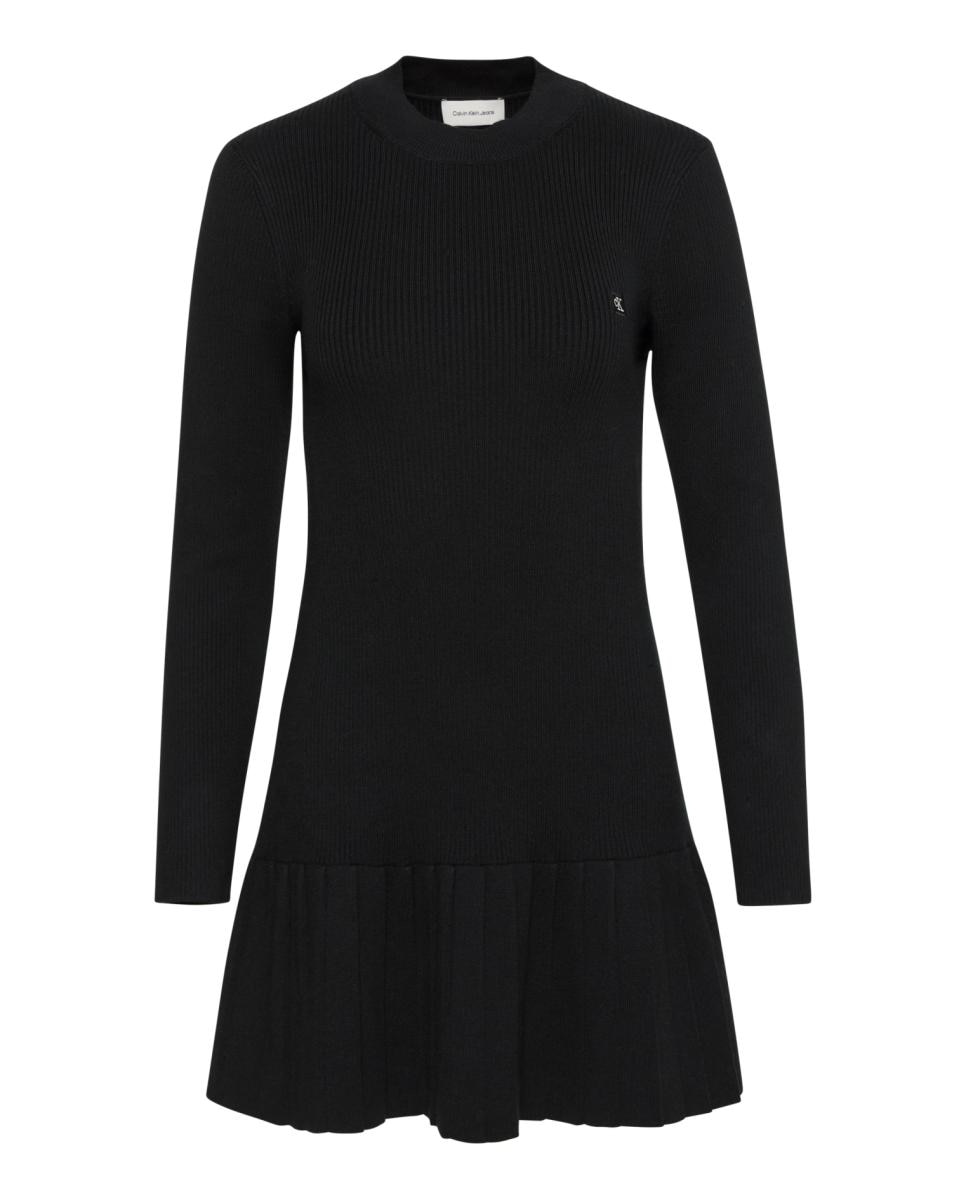 Vestido mini de mujer canalé - Calvin Klein Jeans - Negro Negro-7