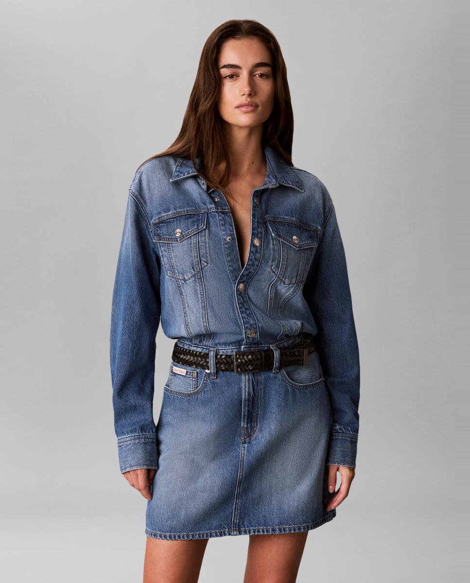 Vestido Mini Trucker de Ganga Azul-2