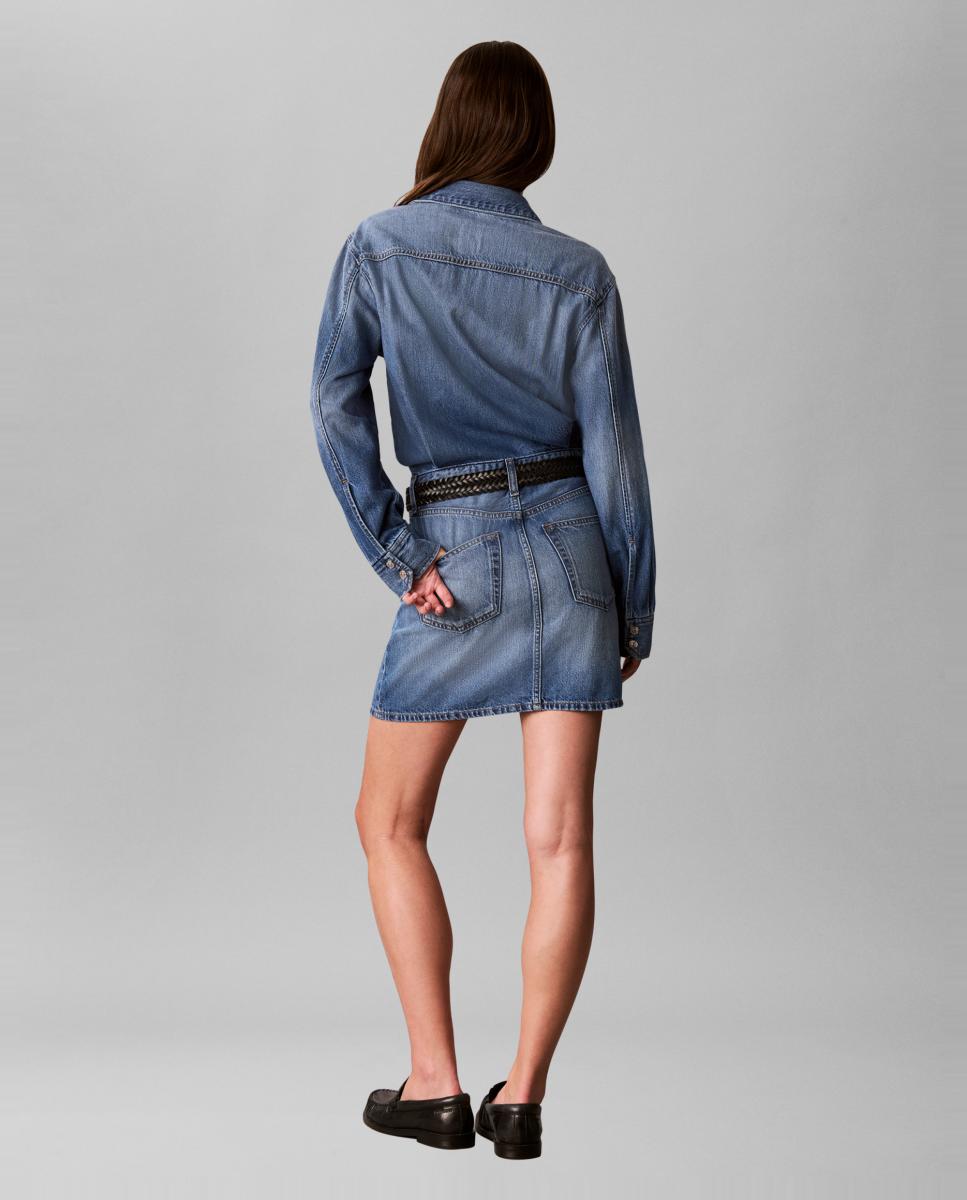 Vestido Mini Trucker de Ganga Azul-3