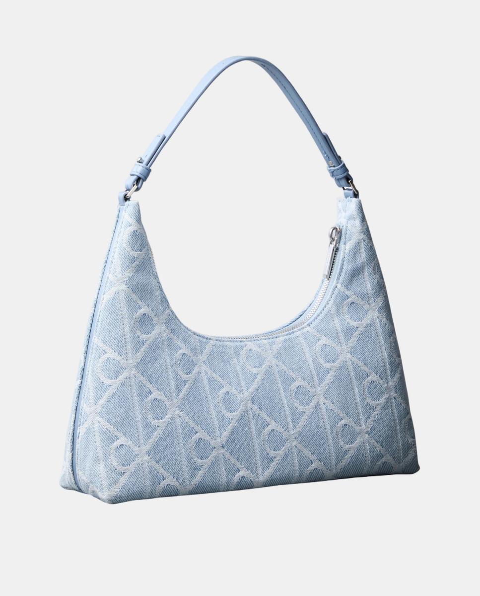 Mala de Ombro com Estampado Azul-claro-2