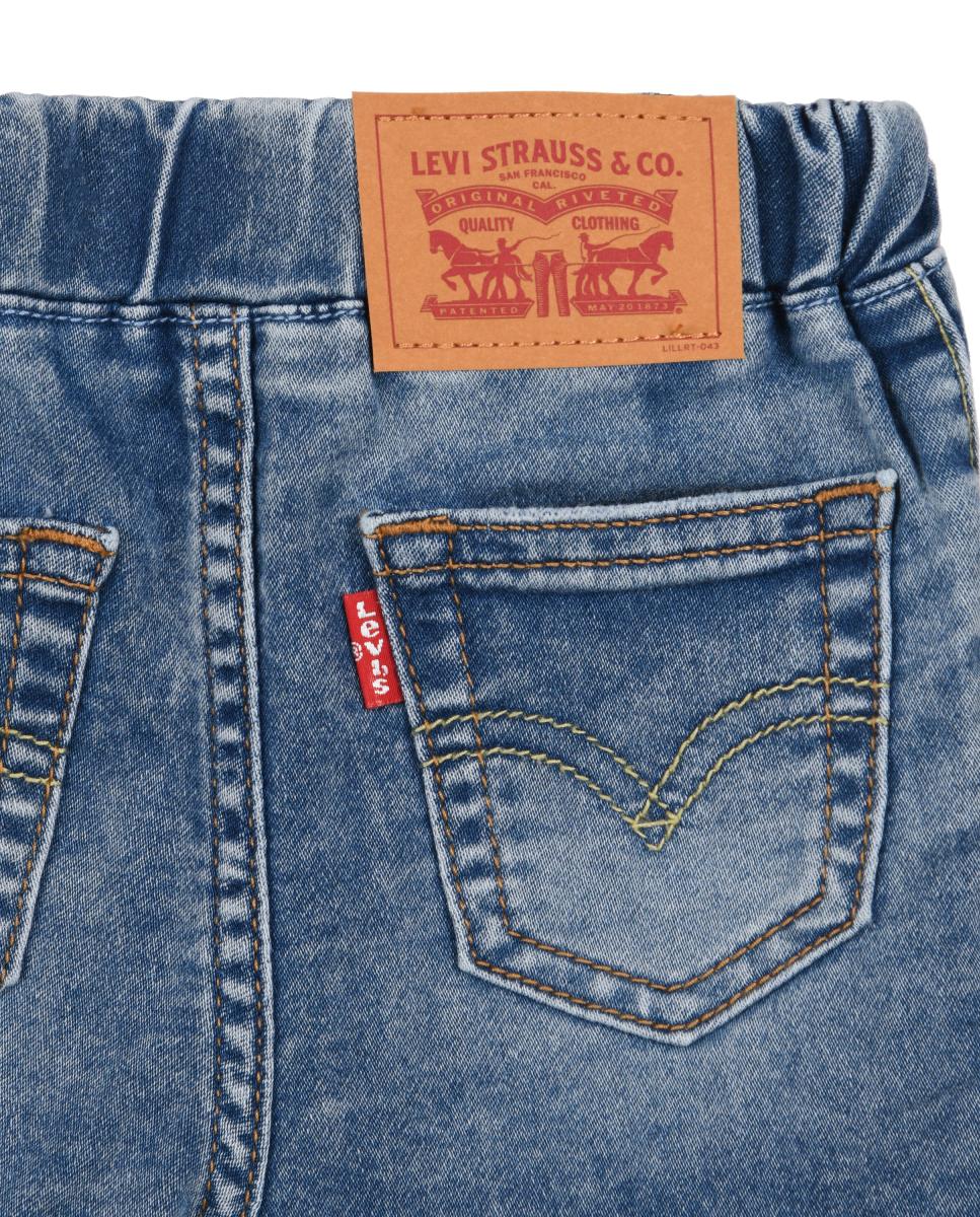 Calções de Dobby e Corte Justo Pull-On de Bebé Levi's Azul-3