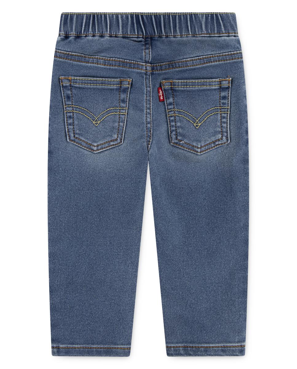 Calças Dobby de Corte Slim Fácil de Vestir de Bebé Levi's Azul-2