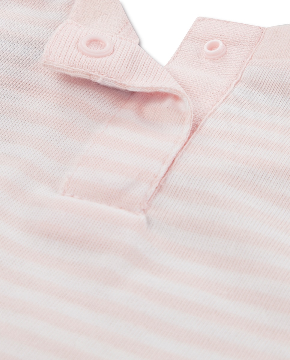 T-shirt Mini Morcego às Riscas Rosa-3