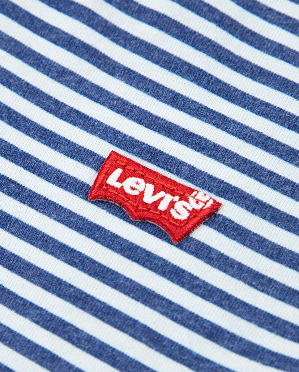 T-shirt Mini Morcego às Riscas Levi's Azul-3