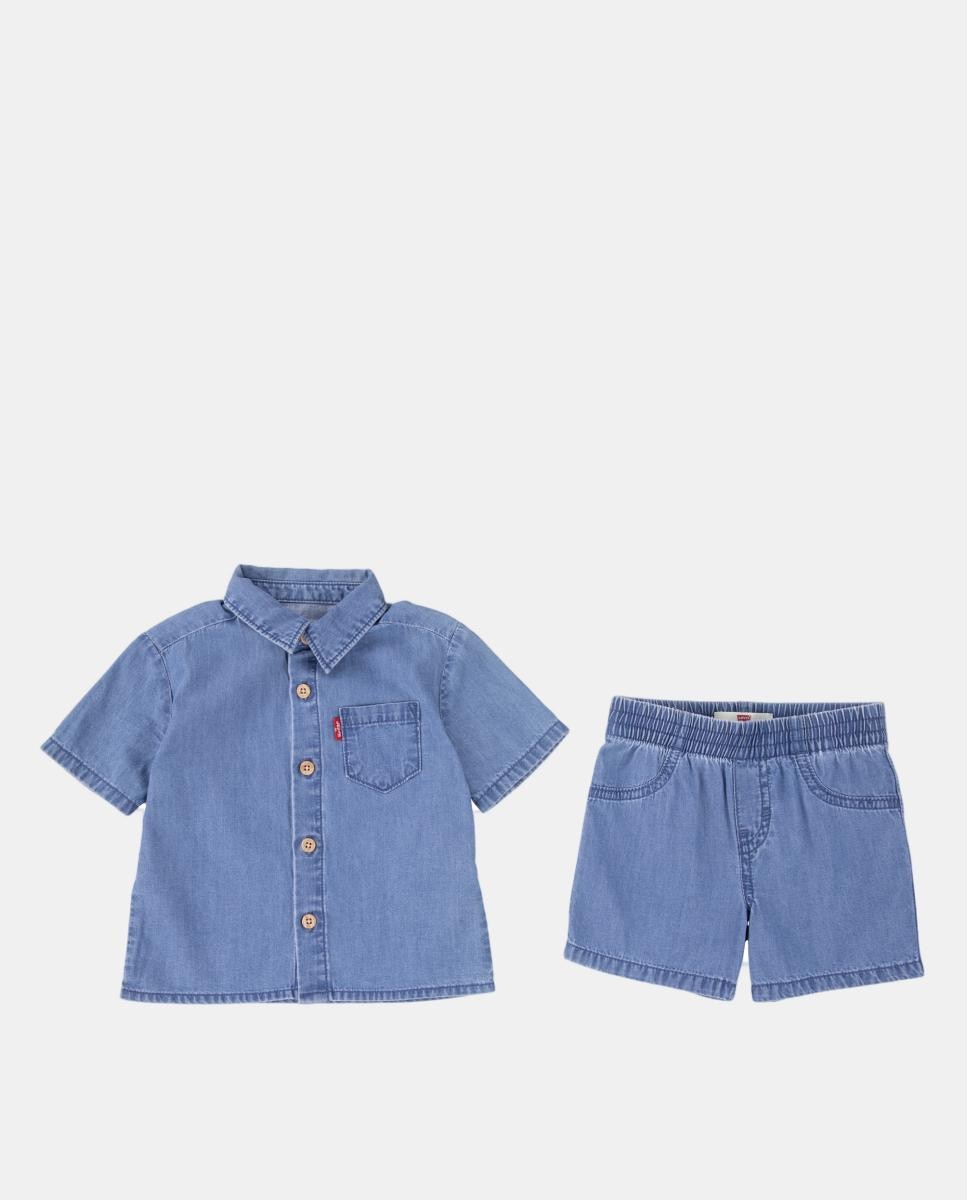 Conjunto de 2 Peças: Camisa e Calções de Ganga Western Levi's Azul-3