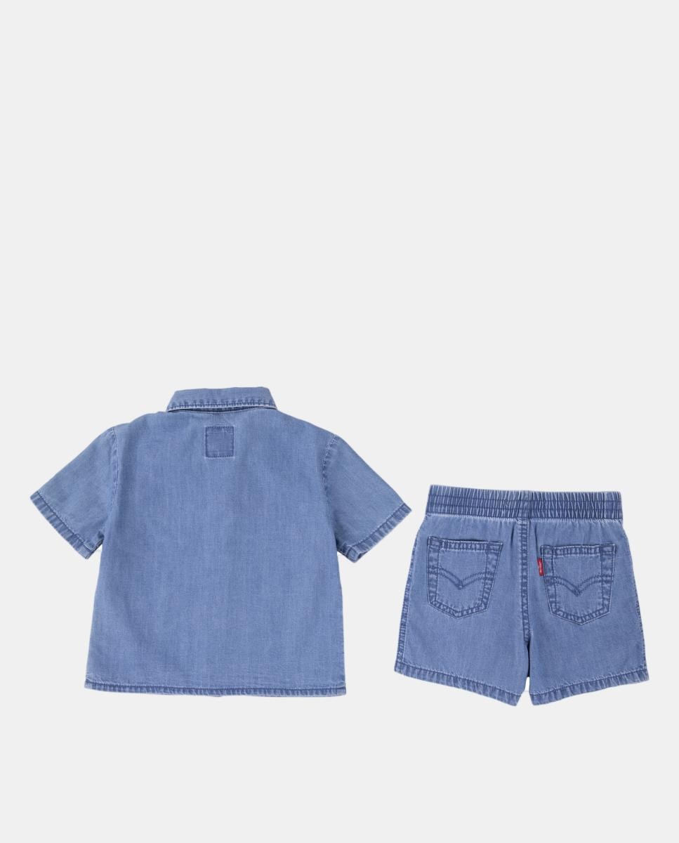 Conjunto de 2 Peças: Camisa e Calções de Ganga Western Levi's Azul-4