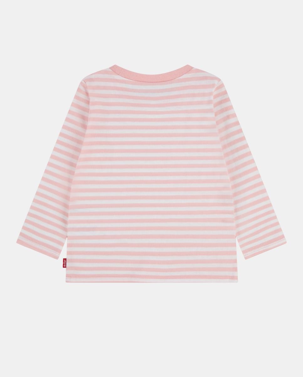 Camisola de Manga Comprida às Riscas Levi's Rosa-2