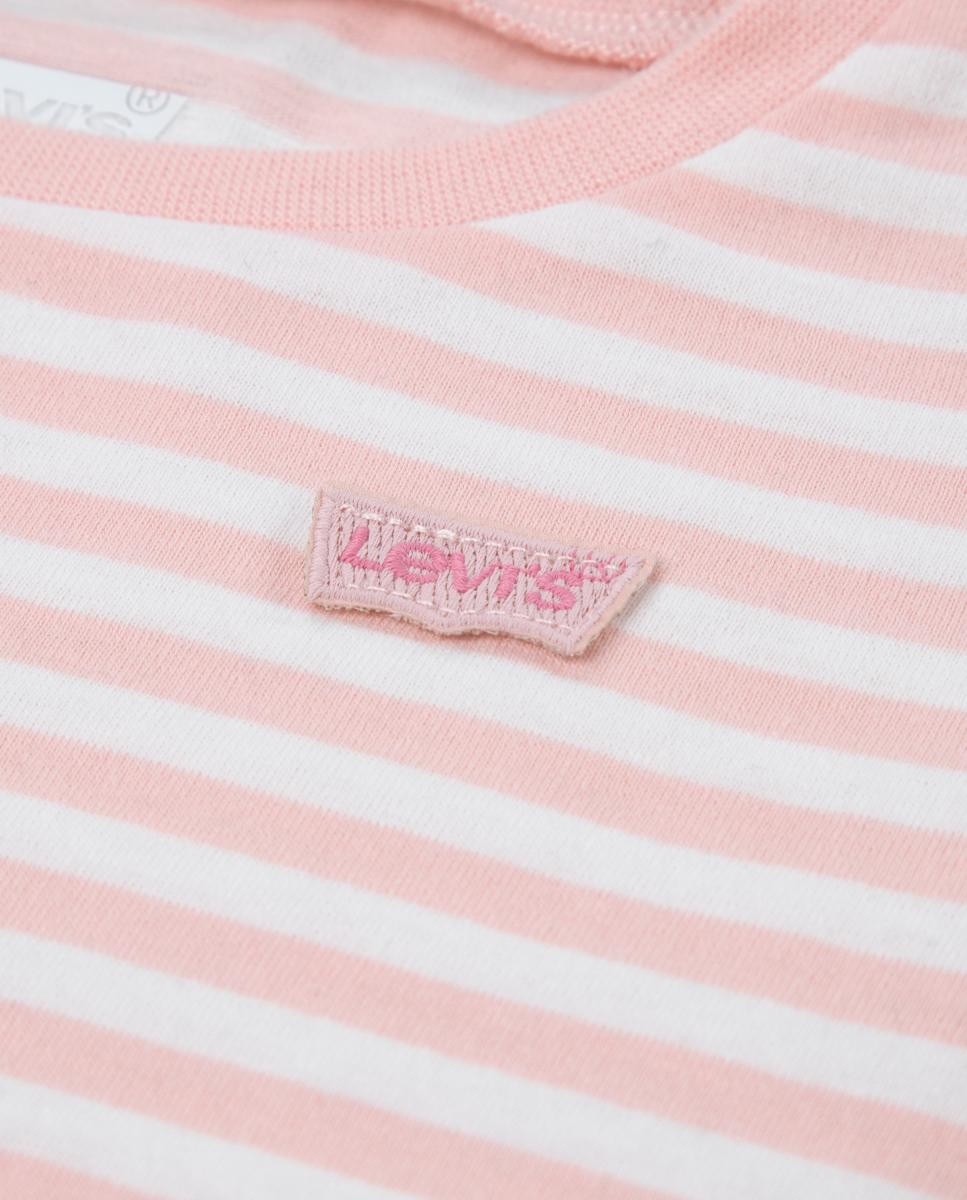 Camisola de Manga Comprida às Riscas Levi's Rosa-3